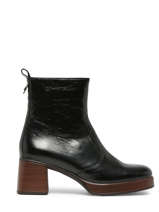 Enkellaarsjes Met Hak Cristel Uit Leder Dorking Zwart accessoires D9157