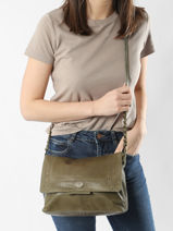 Cross Body Tas Felizia Leder Pieces Groen felizia 17116819-vue-porte