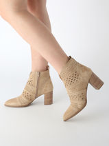 Enkellaarsjes Met Hak City Uit Leder Alpe Beige women 53851108-vue-porte