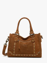 Cross Body Tas Houston Leder Basilic pepper Bruin houston BHOU72
