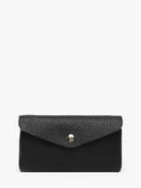 Portemonnee Leder Milano Zwart caviar CA23113
