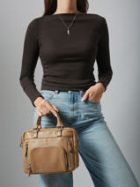 Cross Body Tas Baby Macy Leder Nat et nin Beige vintage BABYMACY-vue-porte