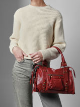 Handtas Spazzolato Leder Milano Rood spazzolato SP24094-vue-porte