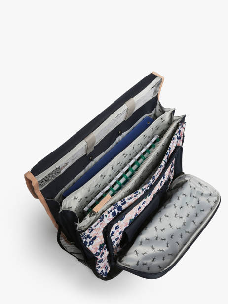 Boekentas Op Wieltjes Kind 3 Compartimenten Cameleon Blauw actual CR41 ander zicht 3