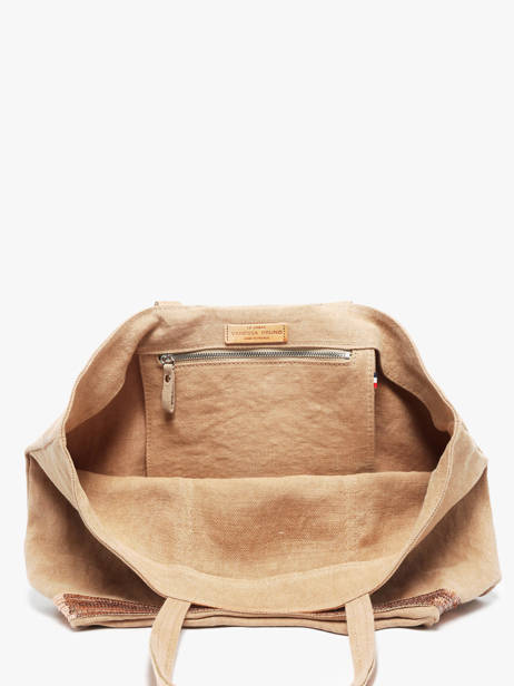 Handtas L Le Cabas Linnen Pailletten Vanessa bruno Beige cabas lin 31V40315 ander zicht 2