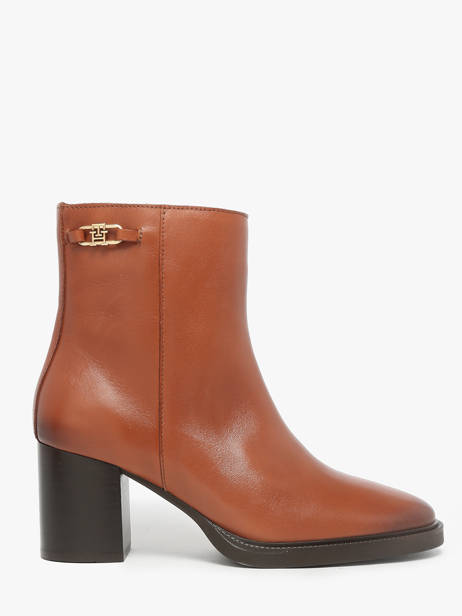 Enkellaarsjes Met Hak Uit Leder Tommy hilfiger Bruin accessoires 8864GOC