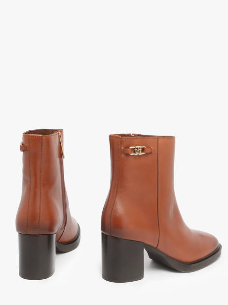 Enkellaarsjes Met Hak Uit Leder Tommy hilfiger Bruin accessoires 8864GOC ander zicht 2