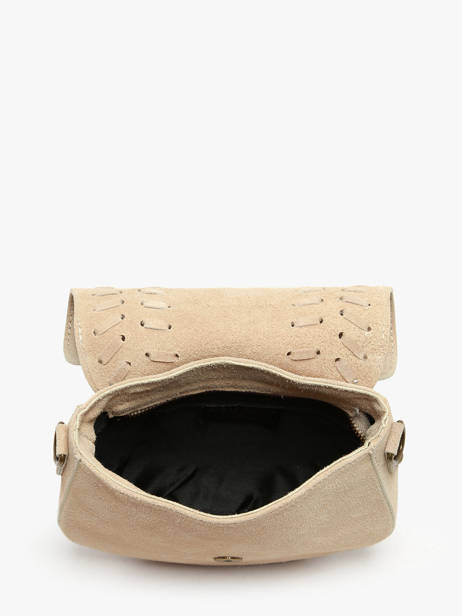 Cross Body Tas Velvet Leder Milano Beige velvet VE25062 ander zicht 2