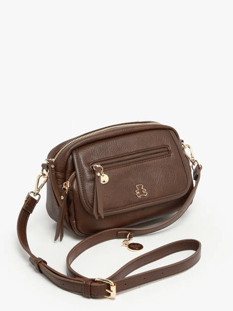 Cross Body Tas Zip Lulu castagnette Bruin zip ZAER ander zicht 1