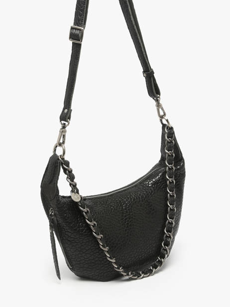 Cross Body Tas Vintage Leder Mila louise Zwart vintage 3485E ander zicht 1
