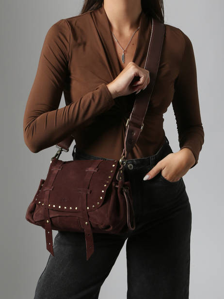 Cross Body Tas Vintage Leder Mila louise Beige vintage 3861VC ander zicht 1