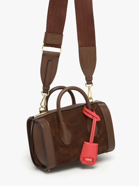 Mini Bowlingtas Bcbg Suède Leder Lancel Bruin bcbg A13692 ander zicht 2