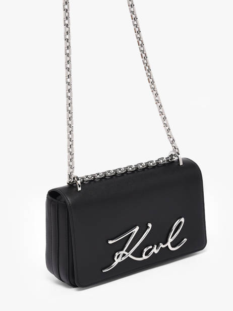 Cross Body Tas K Signature Leder Karl lagerfeld Zwart k signature B1W30046 ander zicht 2