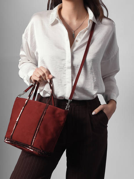 Handtas Le Cabas Pailletten Vanessa bruno Rood cabas 1V40435 ander zicht 1