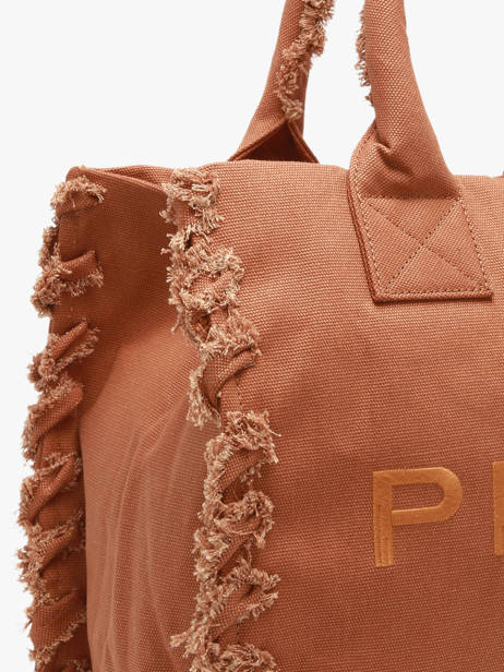 Handtas Logo Shopper Katoen Pinko Bruin logo shopper 6673A3A4 ander zicht 3