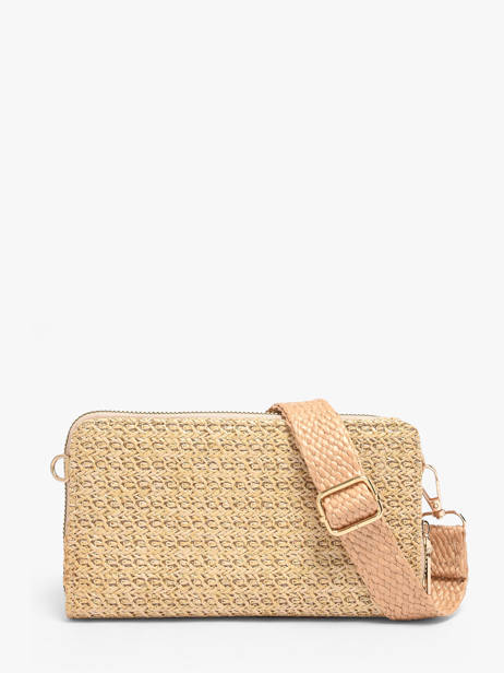 Portefeuille /cross Body Miniprix Beige raphia 1460 ander zicht 3