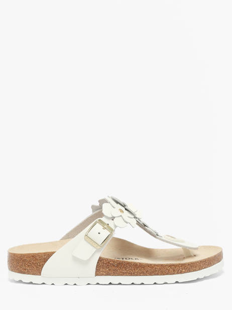 Slippers Gizeh Flower Uit Leder Birkenstock Wit women 1026735