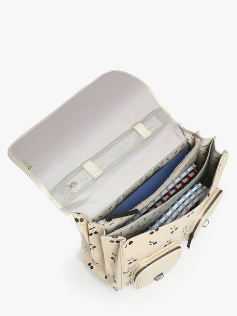 Boekentas 3 Compartimenten Cameleon Beige vintage north PBVWCA41 ander zicht 3