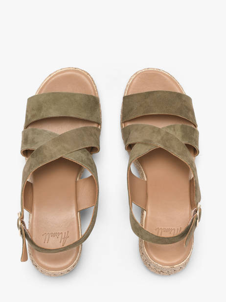 Sandalen Met Sleehak Uit Leder Aliwell Groen women A126158 ander zicht 3